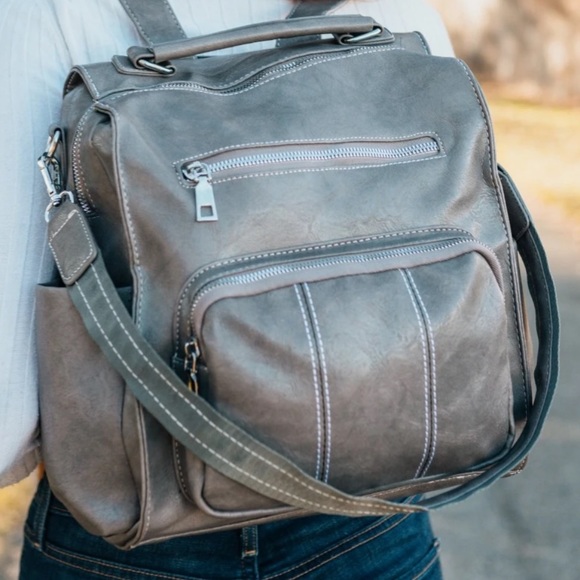 MC Handbags - NEW Ty Convertible Backpack in Grey